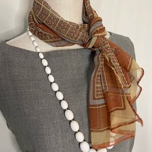 Vintage Brown Patterned Scarf